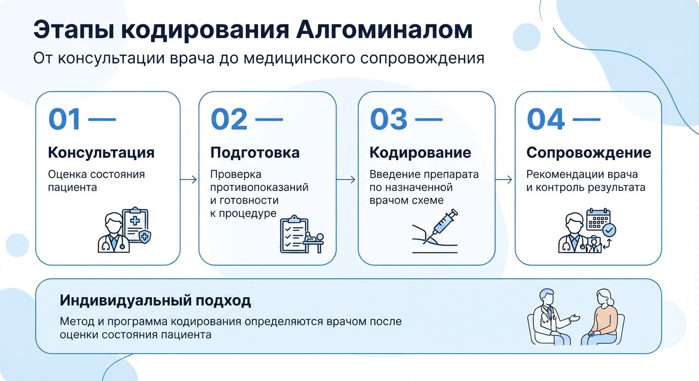 Кодирование препаратом «Алгоминал» в Нариманове инфографика